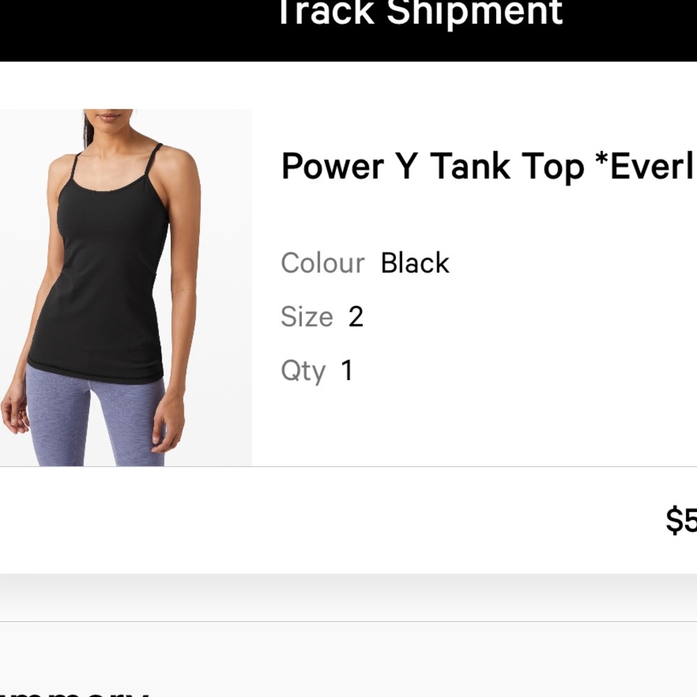 Lululemon Y Tank Top size 2